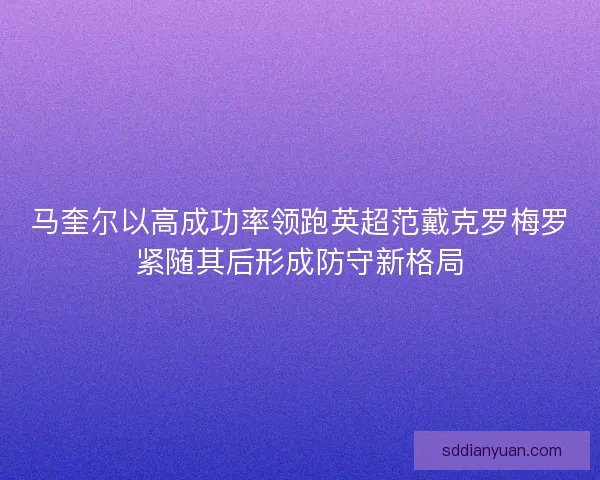 马奎尔以高成功率领跑英超范戴克罗梅罗紧随其后形成防守新格局